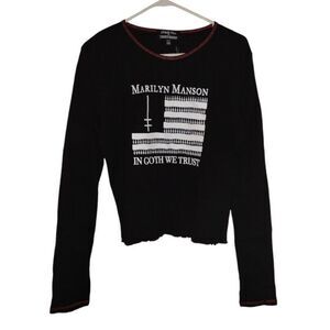 Dolls Kill Marilyn Manson Crop Size 2X Black IN GOTH WE TRUST (Unreleased) NWOT
